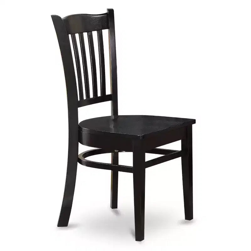 Ensemble de salle à manger rectangulaire 5 pièces en bois massif à finition noire - 4 places