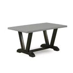 Table de salle à manger rectangulaire 7 pièces en chêne massif avec 6 chaises