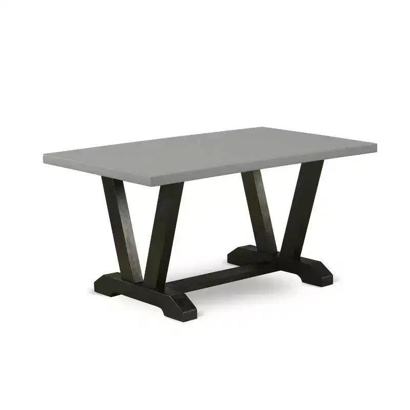 Table de salle à manger rectangulaire 7 pièces en chêne massif avec 6 chaises