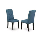 Table de salle à manger rectangulaire 7 pièces en chêne massif avec 6 chaises