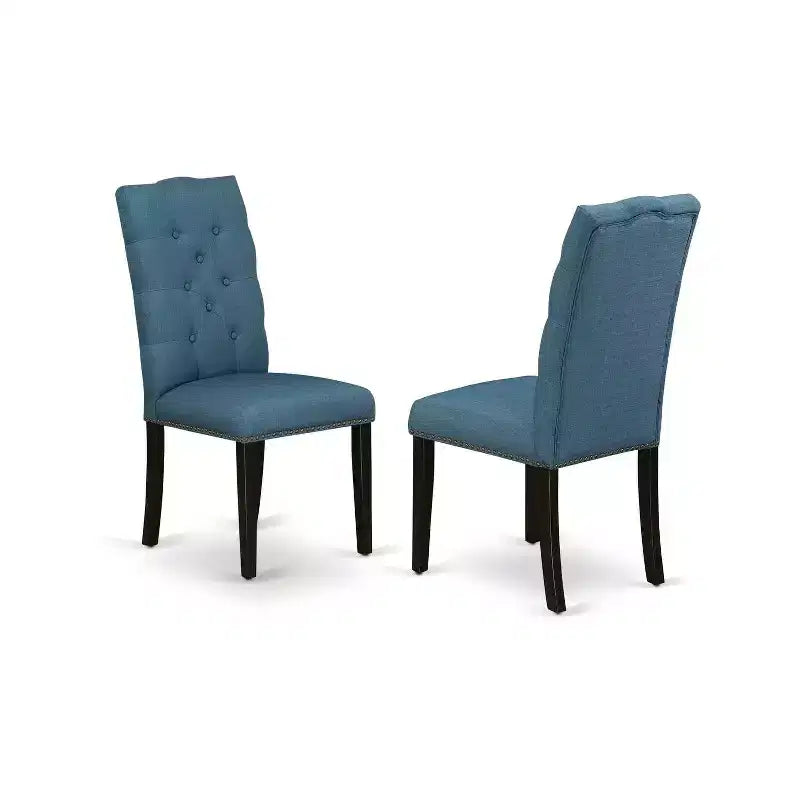 Table de salle à manger rectangulaire 7 pièces en chêne massif avec 6 chaises
