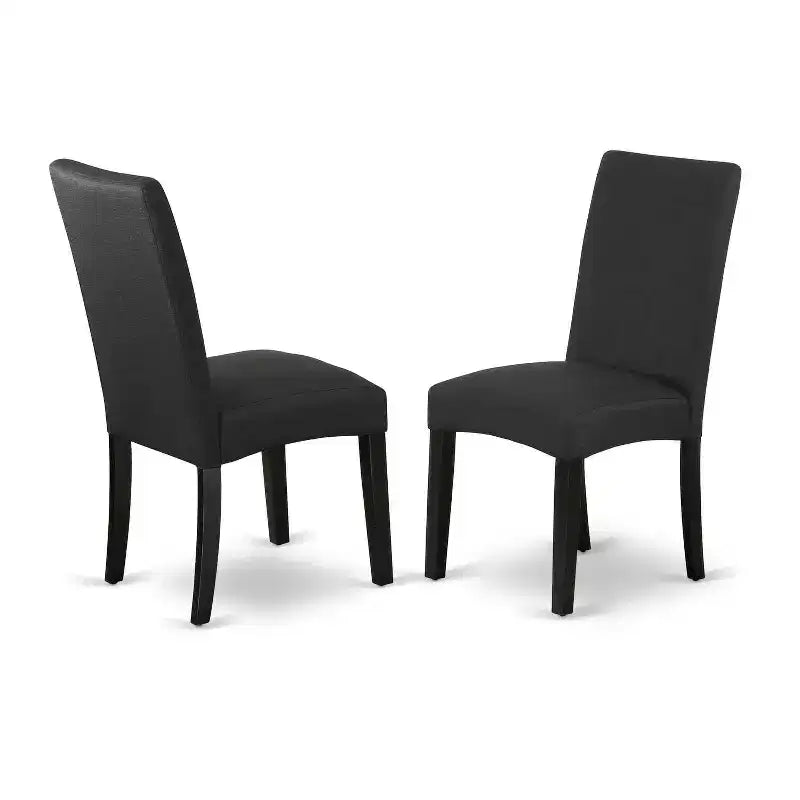 Table de salle à manger rectangulaire 7 pièces avec plateau en bois massif finition chêne naturel et 6 chaises Parson avec