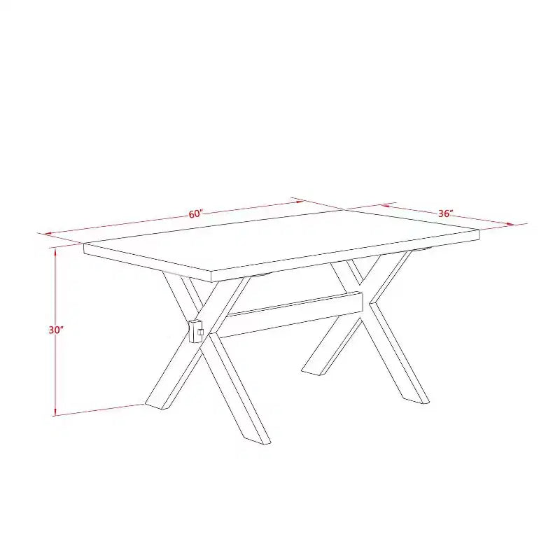 Ensemble de salle à manger 5 pièces en chêne massif naturel avec 1 table et 4 chaises avec