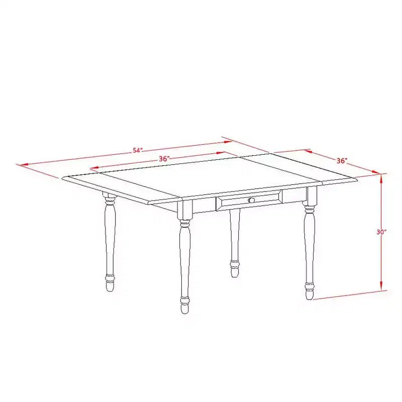 Ensemble de salle à manger 5 pièces en bois massif dessus en babeurre et cerisier – 4 places