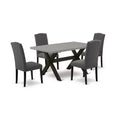 5-Piece Rectangle Natural Oak Finish Solid Wood Top Dining table with 4 Chairs with