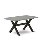Table à manger 5 pièces rectangulaire avec plateau en bois massif finition chêne naturel et 4 chaises avec