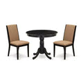 3-Piece Wirebrushed Black Solid Wood Top - Dining Room Set - Seats 4