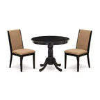 3-Piece Wirebrushed Black Solid Wood Top - Dining Room Set - Seats 4