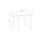 Ensemble de salle à manger 5 pièces en bois massif blanc cassé - Table ronde et chaises rembourrées - 4 places