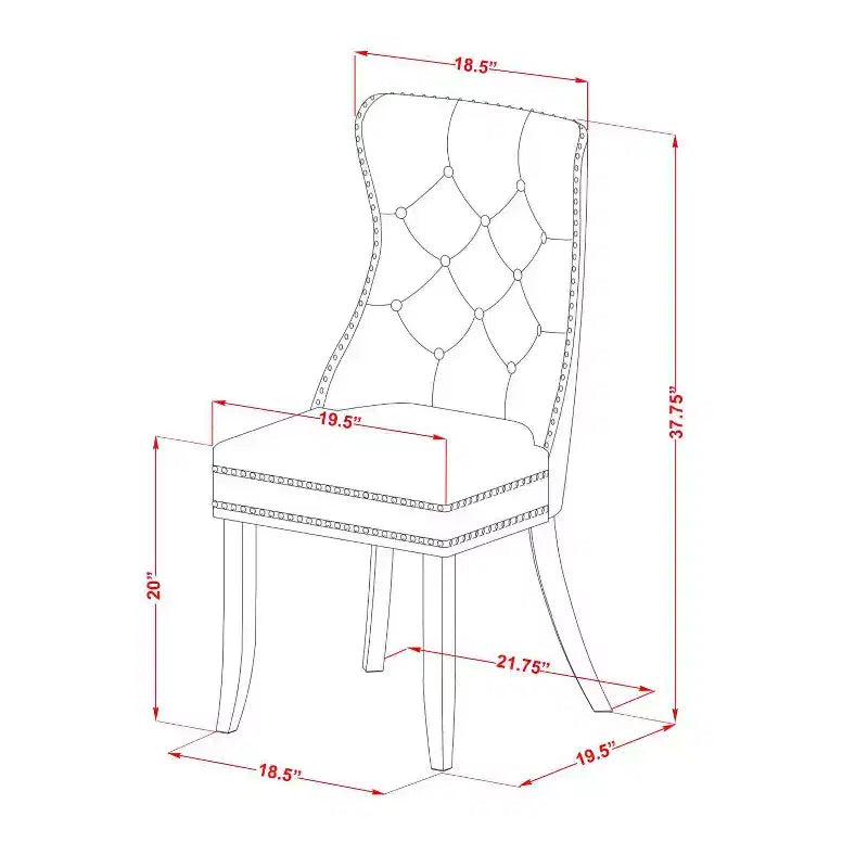 Ensemble de salle à manger 5 pièces en bois massif blanc cassé - Table ronde et chaises rembourrées - 4 places