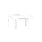 Ensemble de salle à manger City Chic – Table et chaises 3 pièces – Table rectangulaire avec rallonge – Finition acajou