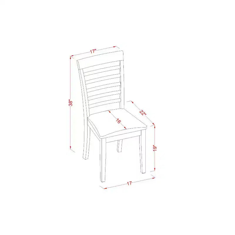 Ensemble de salle à manger City Chic – Table et chaises 3 pièces – Table rectangulaire avec rallonge – Finition acajou
