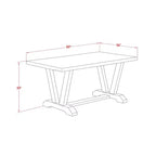 Table de salle à manger à plateau en bois massif finition jacobéenne vieillie, 5 pièces, avec 4 chaises Parson