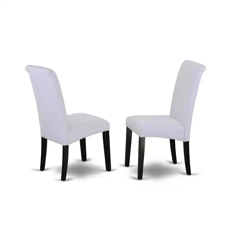 3-Piece Black and Cherry Finish Solid Wood Top - Dining Room Set with High Back - Seats-4