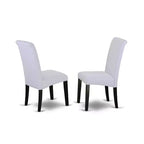 3-Piece Black and Cherry Finish Solid Wood Top - Dining Room Set with High Back - Seats-4