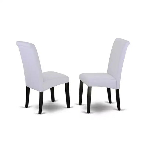 3-Piece Black and Cherry Finish Solid Wood Top - Dining Room Set with High Back - Seats-4