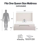 Lit moderne Delara de taille Queen en chenille, de marque Christopher Knight Home, avec base réglable en ensemble.