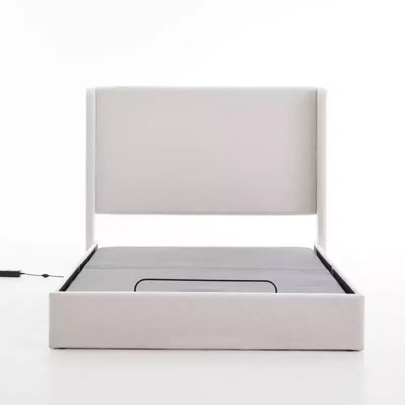 Lit moderne Delara de taille Queen en chenille, de marque Christopher Knight Home, avec base réglable en ensemble.