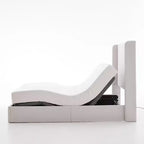Lit moderne Delara de taille Queen en chenille, de marque Christopher Knight Home, avec base réglable en ensemble.