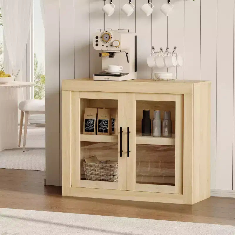 Bahut de 179,8 cm avec 4 portes, buffet moderne de style rustique avec rangements, console multimédia en bois pour le salon et la cuisine