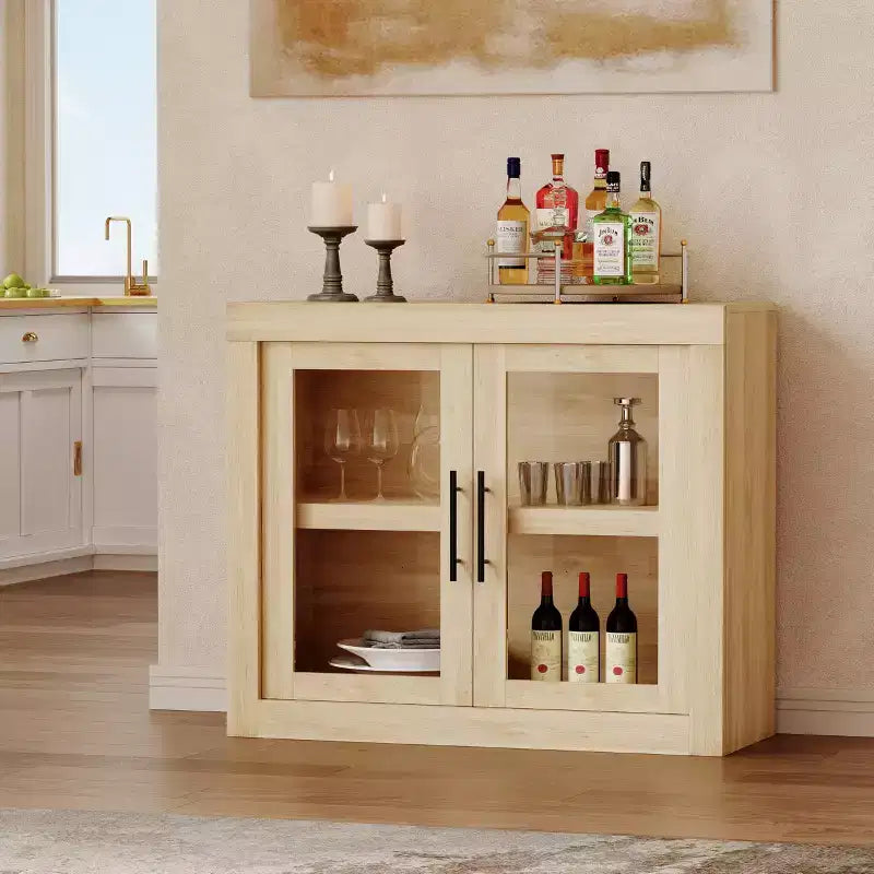 Bahut de 179,8 cm avec 4 portes, buffet moderne de style rustique avec rangements, console multimédia en bois pour le salon et la cuisine