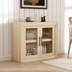 Bahut de 179,8 cm avec 4 portes, buffet moderne de style rustique avec rangements, console multimédia en bois pour le salon et la cuisine