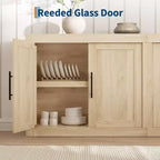 Bahut de 179,8 cm avec 4 portes, buffet moderne de style rustique avec rangements, console multimédia en bois pour le salon et la cuisine