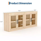 Bahut de 179,8 cm avec 4 portes, buffet moderne de style rustique avec rangements, console multimédia en bois pour le salon et la cuisine