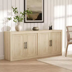 Bahut de 179,8 cm avec 4 portes, buffet moderne de style rustique avec rangements, console multimédia en bois pour le salon et la cuisine
