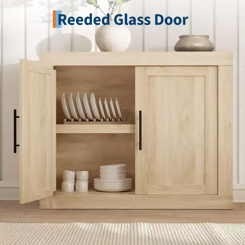 Bahut de 179,8 cm avec 4 portes, buffet moderne de style rustique avec rangements, console multimédia en bois pour le salon et la cuisine