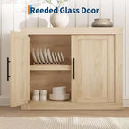 Bahut de 179,8 cm avec 4 portes, buffet moderne de style rustique avec rangements, console multimédia en bois pour le salon et la cuisine