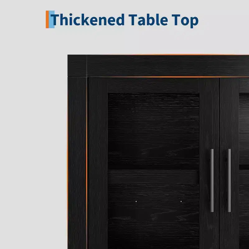 Bahut de 179,8 cm avec 4 portes, buffet moderne de style rustique avec rangements, console multimédia en bois pour le salon et la cuisine