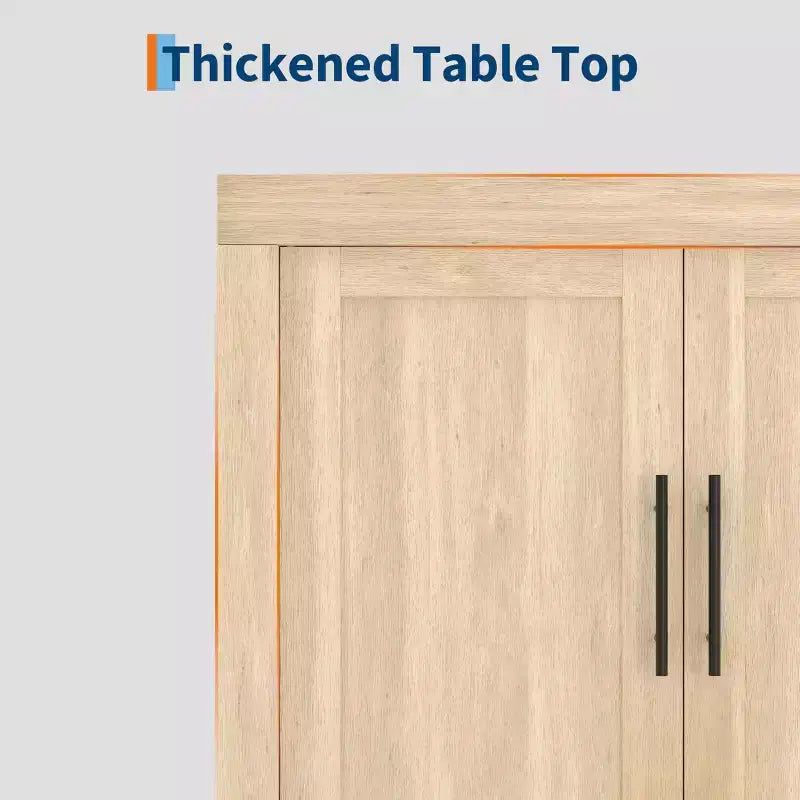Bahut de 179,8 cm avec 4 portes, buffet moderne de style rustique avec rangements, console multimédia en bois pour le salon et la cuisine