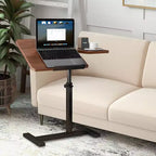 Bureau debout à hauteur réglable avec roulettes dissimulées, table d'appoint pour ordinateur avec plateau divisé inclinable pour bureau, canapé, lit médicalisé