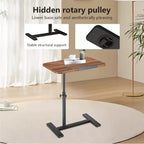 Bureau debout à hauteur réglable avec roulettes dissimulées, table d'appoint pour ordinateur avec plateau divisé inclinable pour bureau, canapé, lit médicalisé