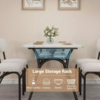 Ensemble de salle à manger 4 pièces avec chaises en tissu bouclé, table rectangulaire effet marbre avec 4 fauteuils rembourrés, ensemble de cuisine compact pour petits espaces