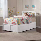 HomeStock Tête de lit indépendante blanche avec cadre de lit, taille Twin XL, 105,5 cm de hauteur