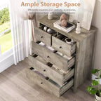 Commode 5 tiroirs Acekool, meuble de rangement vertical moderne avec tiroirs pour chambre, entrée ou bureau à domicile