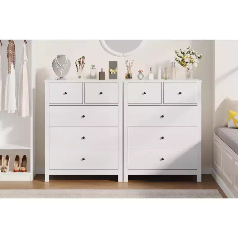 Commode 5 tiroirs Acekool, meuble de rangement vertical moderne avec tiroirs pour chambre, entrée ou bureau à domicile
