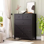 Commode 5 tiroirs Acekool, meuble de rangement vertical moderne avec tiroirs pour chambre, entrée ou bureau à domicile