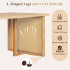 Ensemble table à manger 7 pièces pour 6 personnes, table à manger rectangulaire de 152 cm avec chaises rembourrées, table de petit-déjeuner en rotin pour cuisine, salle à manger