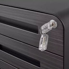 Classeur mobile à 3 tiroirs avec serrure, petit classeur avec 5 roulettes, design anti-basculement, classeur à roulettes entièrement assemblé