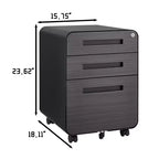 Classeur mobile à 3 tiroirs avec serrure, petit classeur avec 5 roulettes, design anti-basculement, classeur à roulettes entièrement assemblé