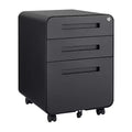3 Drawer Mobile File Cabinet with Lock, Small Filing Cabinet 5 Wheel Anti-Tilt Design Rolling File Cabinet Fully Assembled File Cabinets