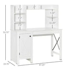 Bureau informatique avec étagère, bureau d'ordinateur à domicile avec armoire de rangement