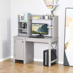 Bureau informatique avec étagère, bureau d'ordinateur à domicile avec armoire de rangement