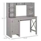 Bureau informatique avec étagère, bureau d'ordinateur à domicile avec armoire de rangement