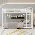 Bellemave Metal Twin over Twin Bunk Bed/ Heavy-duty Sturdy Metal/ Noise Reduced/ Safety Guardrail/No Box Spring Needed,White