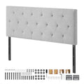 VEVOR Headboard, Full Size Headboard with Adjustable Height, Comfortable Diamond Tufted for Full Size Bed, W 56.3 x H35.6-47.4inches, Light Grey