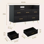 Commode à 5 tiroirs pour chambre à coucher, commode moderne avec lumières LED et station de recharge, organisateur de rangement de vêtements compact en bois